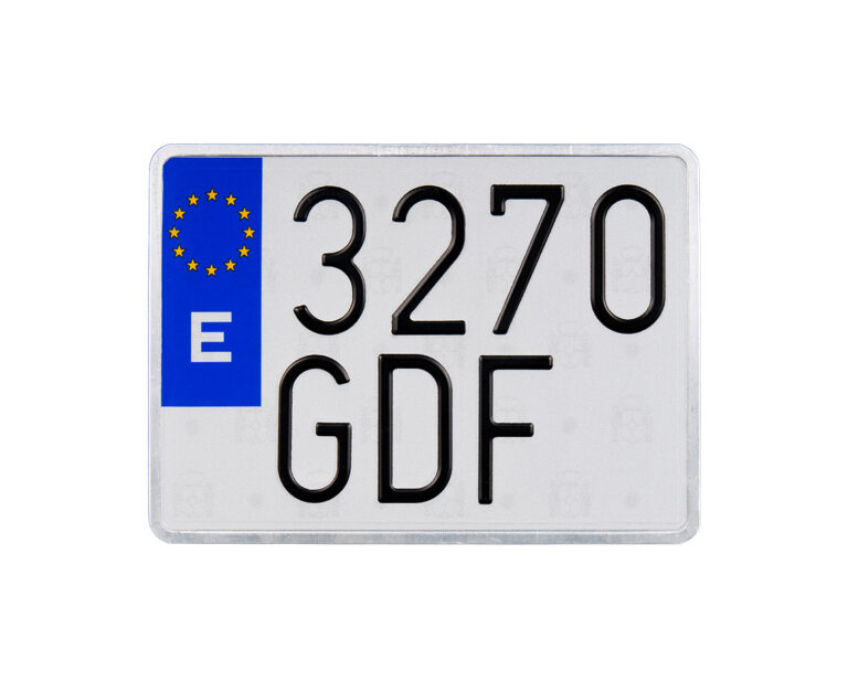 Placa Aluminio europea motocicleta 220x160mm