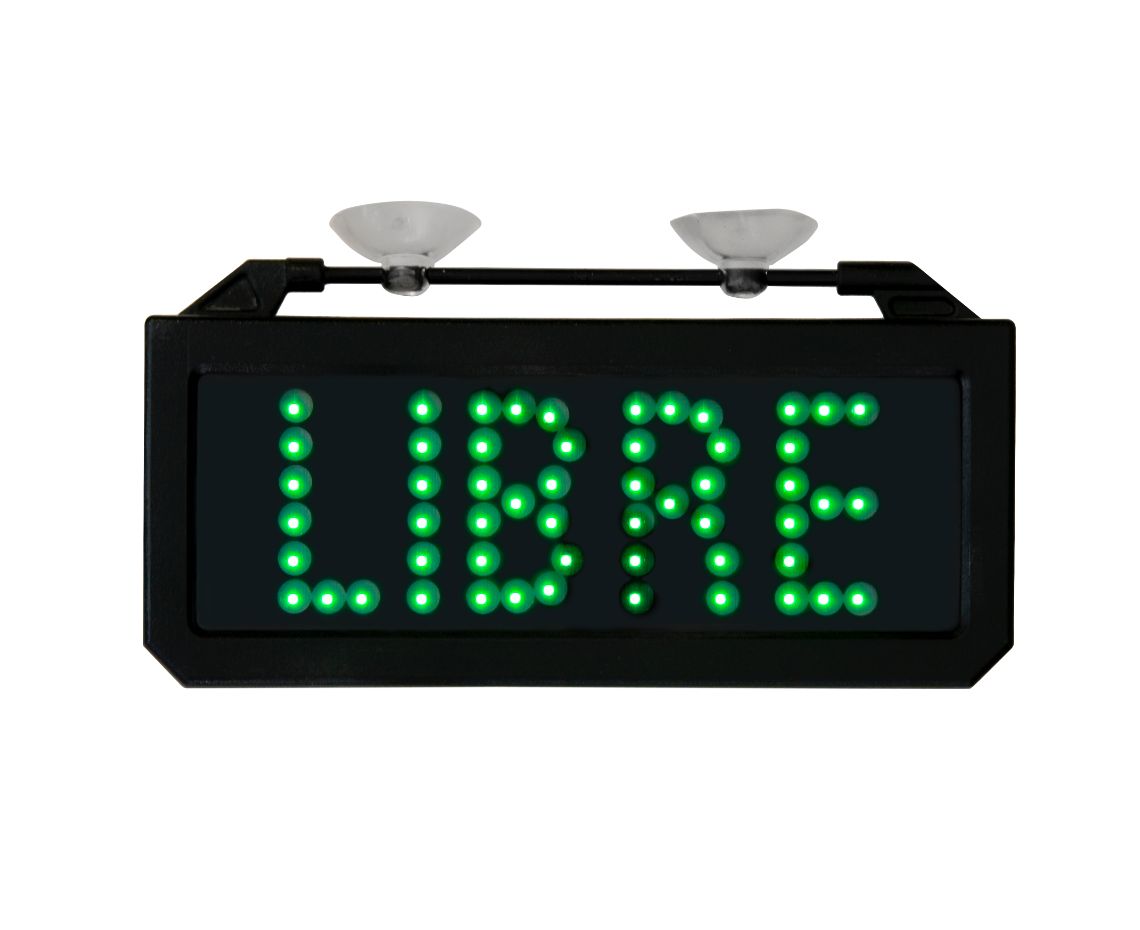 letrero LIBRE LED verde indicador ventosas taxi automoción transporte público industrias saludes