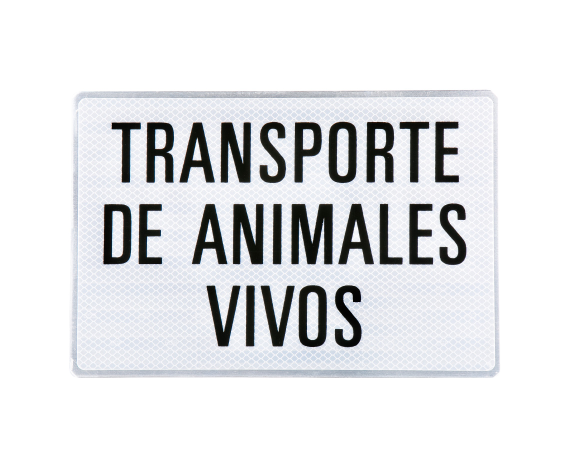 placa de TRANSPORTE ANIMALES VIVOS