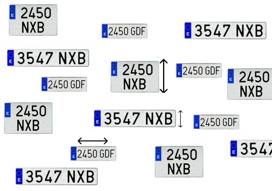 Placa de matrícula europea ordinaria larga