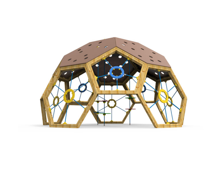 Dome, estructura, paneles, hexagonales, juego, parques infantiles, saludes play