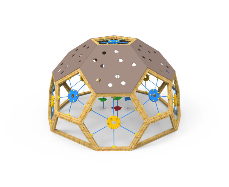 Dome, estructura, paneles, hexagonales, juego, parques infantiles, saludes play