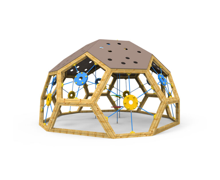 Dome, estructura, paneles, hexagonales, juego, parques infantiles, saludes play