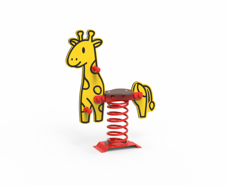 Muelle infantil Jirafa para parques infantiles con diseño de animal y muelle de acero