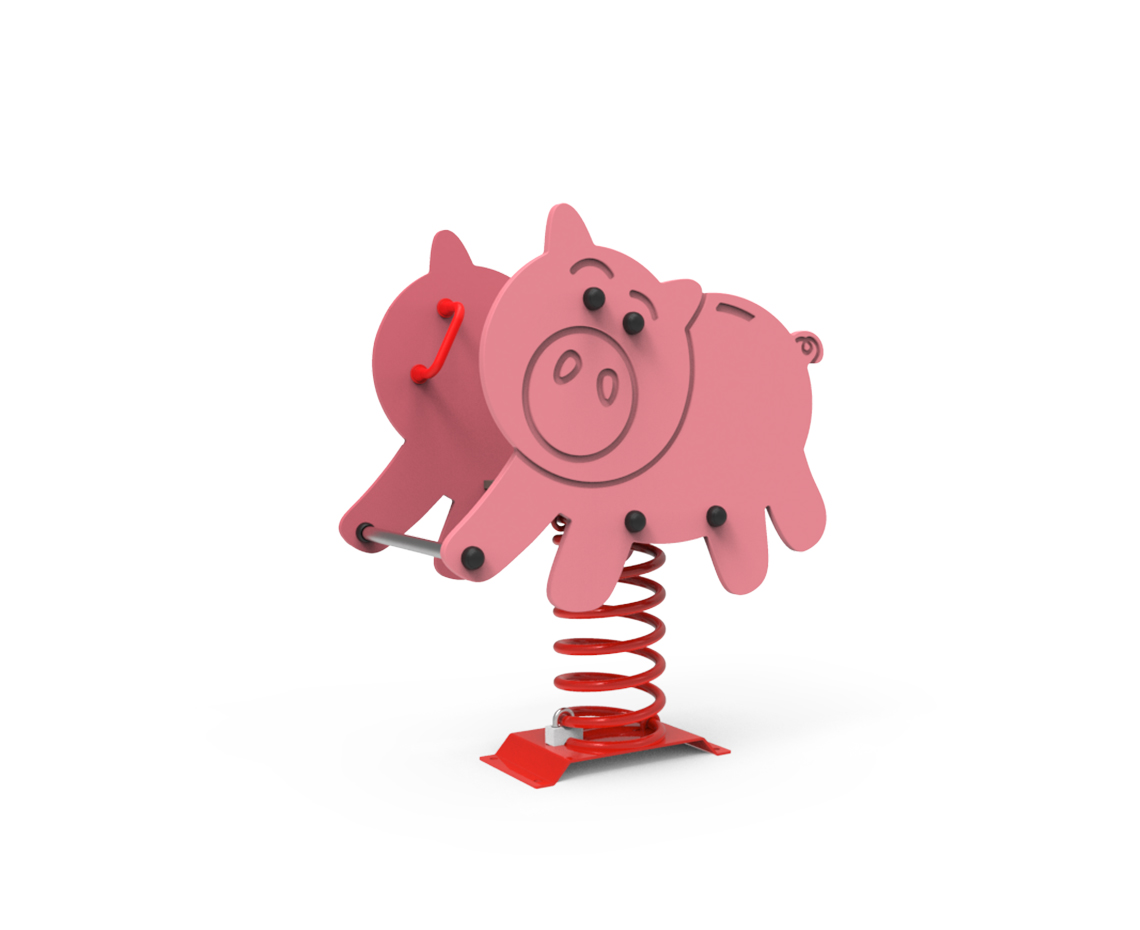muelle polietileno cerdito rosa juego único independiente para niños y niñas bicolor salude parques infantiles proyectos ayuntamientos jardines