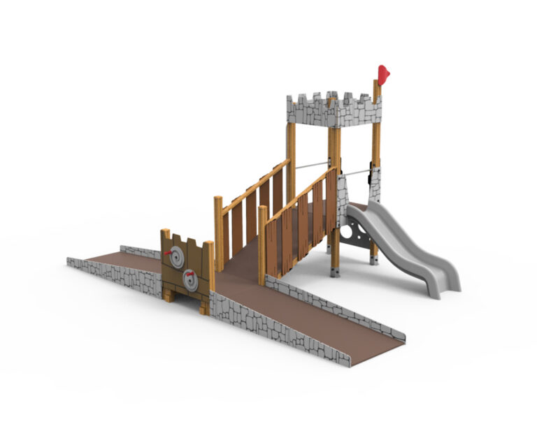 Parque infantil, parque inclusivo, personas con discapacidad, infancia, Saludes Parques, Medieval, parque medieval, integración