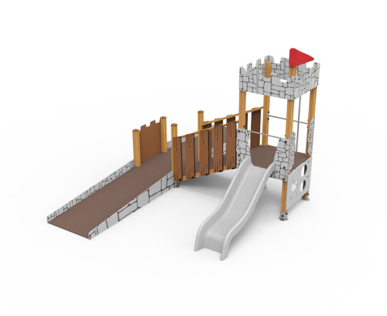 Parque infantil, parque inclusivo, personas con discapacidad, infancia, Saludes Parques, Medieval, parque medieval, integración