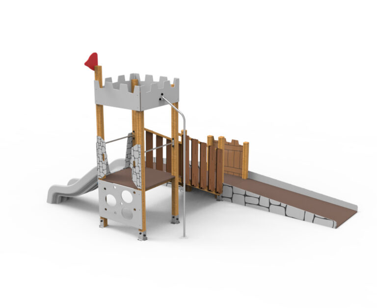 Parque infantil, parque inclusivo, personas con discapacidad, infancia, Saludes Parques, Medieval, parque medieval, integración