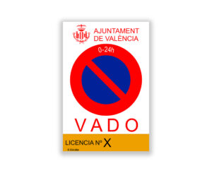 placa de vado valencia, vado, ayuntamiento de valencia, Vado València, Vado oficial. Placa oficial, Industrias Saludes.