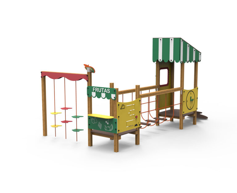 juego Kiwi, serie temática, serie frutas, nueva serie, casita frutería, saludes parques, parque infantil