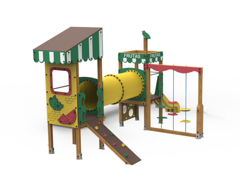 juego Pruna, serie temática, serie frutas, nueva serie, casita frutería, saludes parques, parque infantil