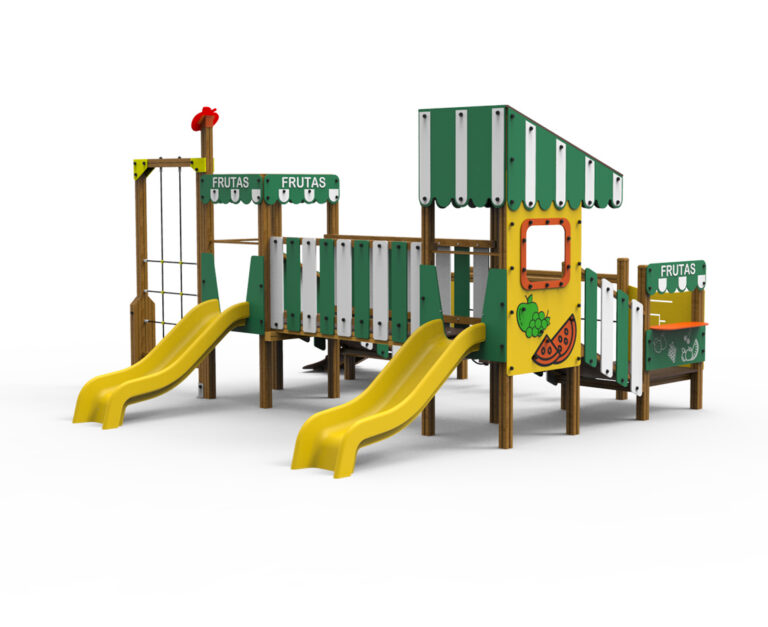 juego Granada, serie temática, serie frutas, nueva serie, casita frutería, saludes parques, parque infantil, juego inclusivo