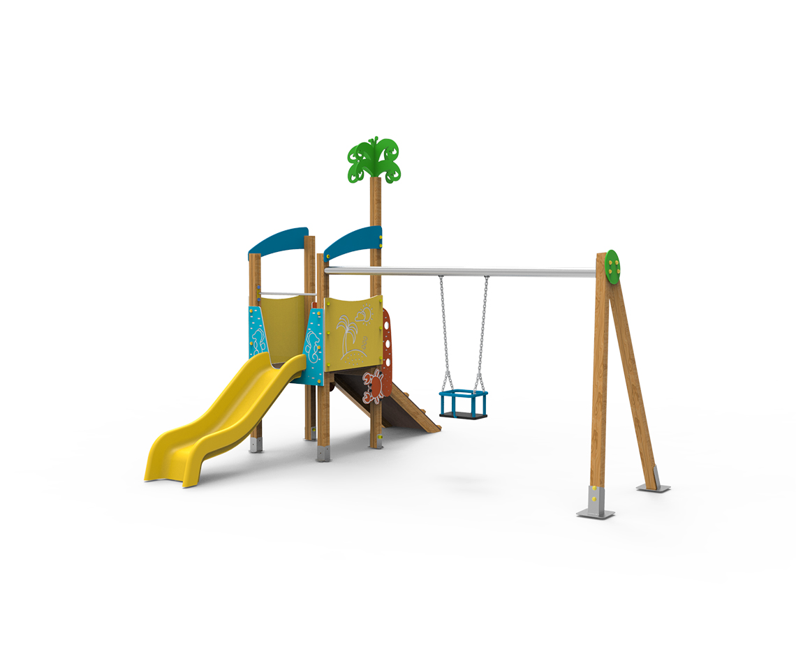 juego de playa, juego infantil, juego con palmera, juego veraniego. cangrejo, juego saludes parques, serie islas, juego dragonera, saludes