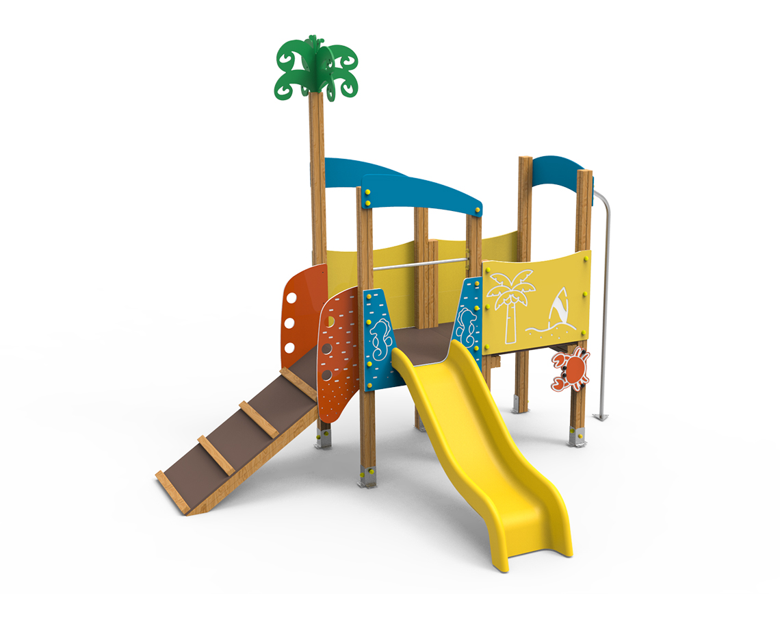 juego de playa, juego infantil, juego con palmera, juego veraniego. cangrejo, juego saludes parques, serie islas, juego formentera, saludes