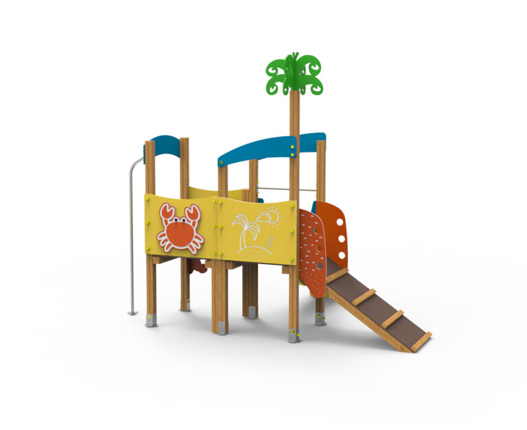 juego de playa, juego infantil, juego con palmera, juego veraniego. cangrejo, juego saludes parques, serie islas, juego formentera, saludes