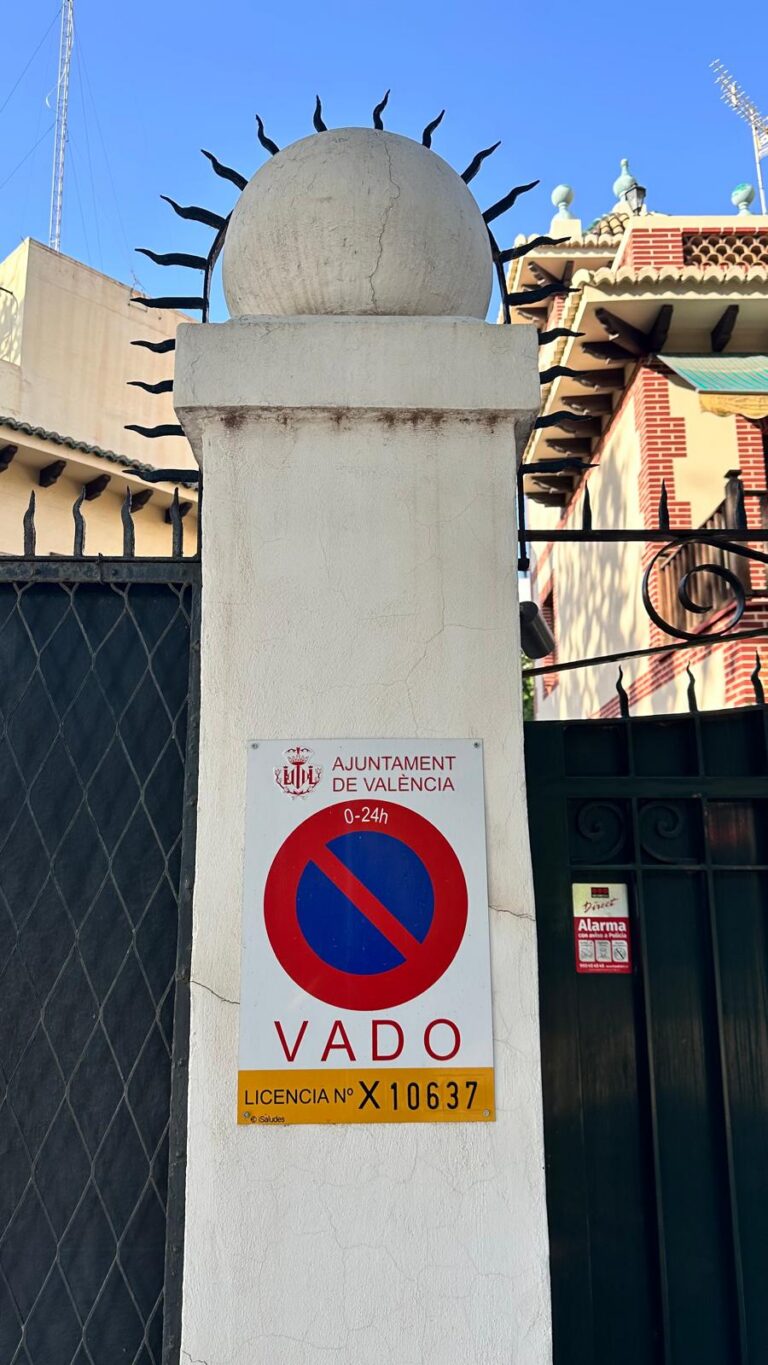 placa de vado valencia, vado, ayuntamiento de valencia, Vado València, Vado oficial. Placa oficial, Industrias Saludes.